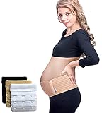 Luamex® Schwangerschaftsgürtel - Bauchband Schwangerschaft - Schwangerschaftsgurt - Bauchstütze atmungsaktiv - Bauchgurt Schwangerschaft - Umstandsmode - Schwanger - eBook- BH-Extender (Beige)